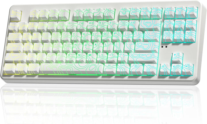 FL ESPORTS NX87 Teclado mecánico inalámbrico de grado militar - Dur...