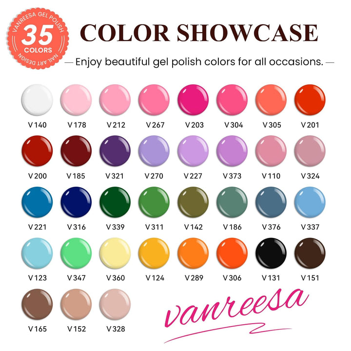 VANREESA Kit de 73 esmaltes de uñas de gel con luz UV y kit de tala...