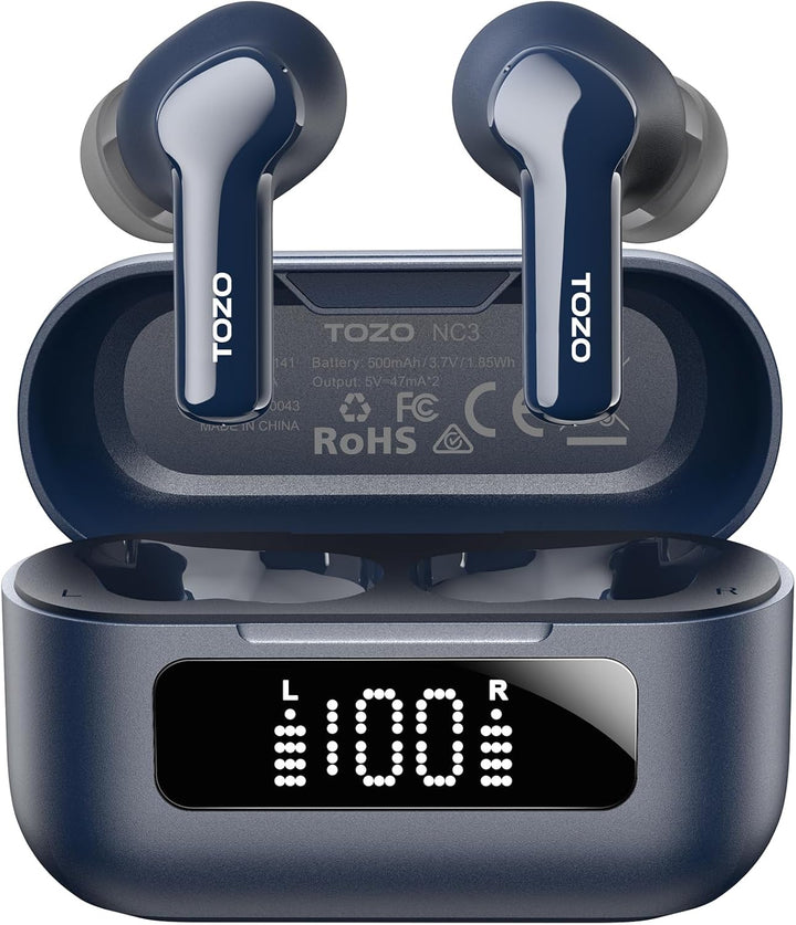 TOZO Auriculares inalámbricos híbridos con cancelación activa de ru...
