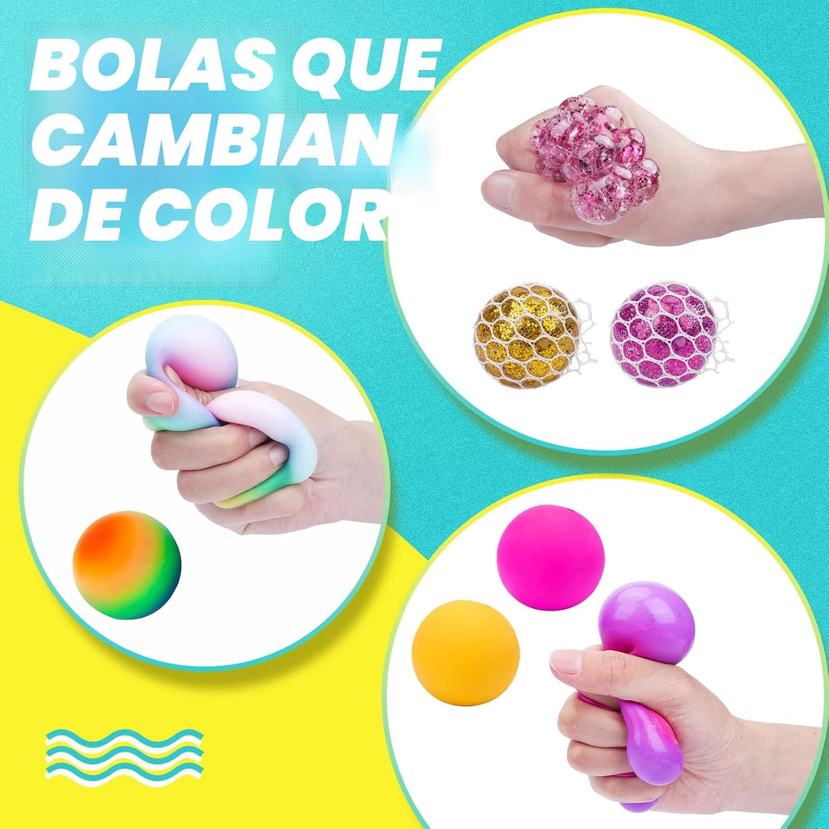 Paquete de 24 bolas antiestrés, bolas esponjosas, bolas para apretar para adultos, bolas de alivio del estrés, rellenos de caja de premios, recuerdos de fiesta