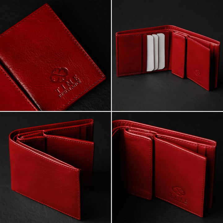 Time Resistance Cartera de cuero para hombre - Billetera italiana p...