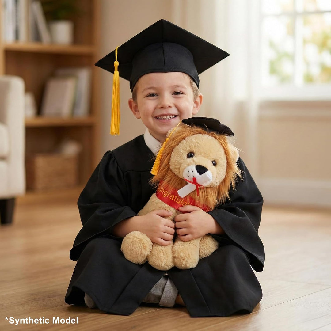 WEIGEDU Juguete de peluche de león de graduación con gorra y banda...