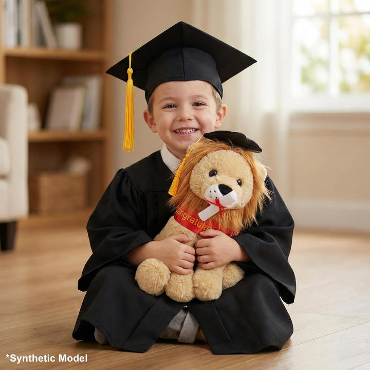 WEIGEDU Juguete de peluche de león de graduación con gorra y banda...