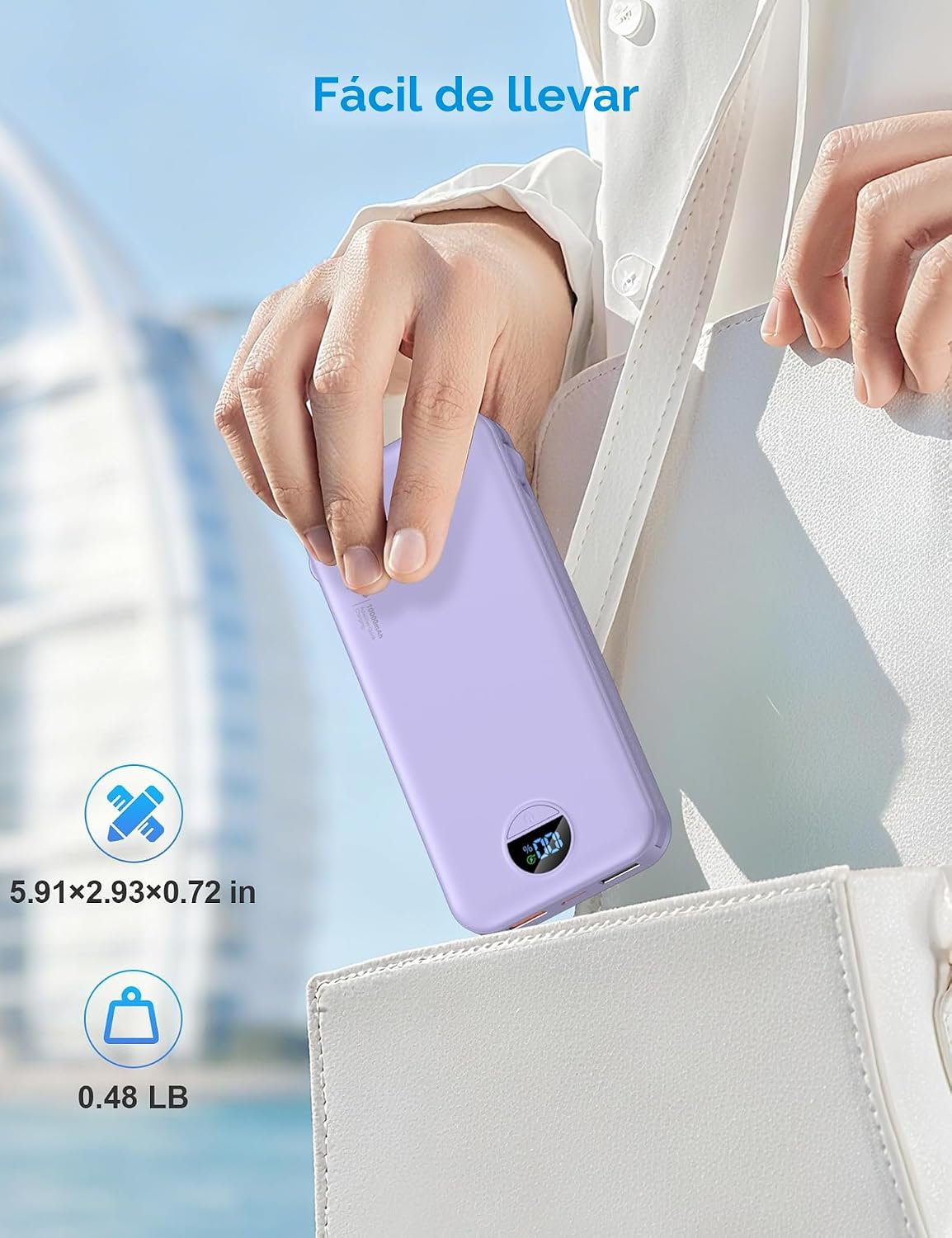 Ffnpua Cargador portátil con enchufe de pared, banco de energía USB...