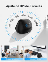 TECKNET Ratón ergonómico, mouse vertical inalámbrico Bluetooth (BT5...