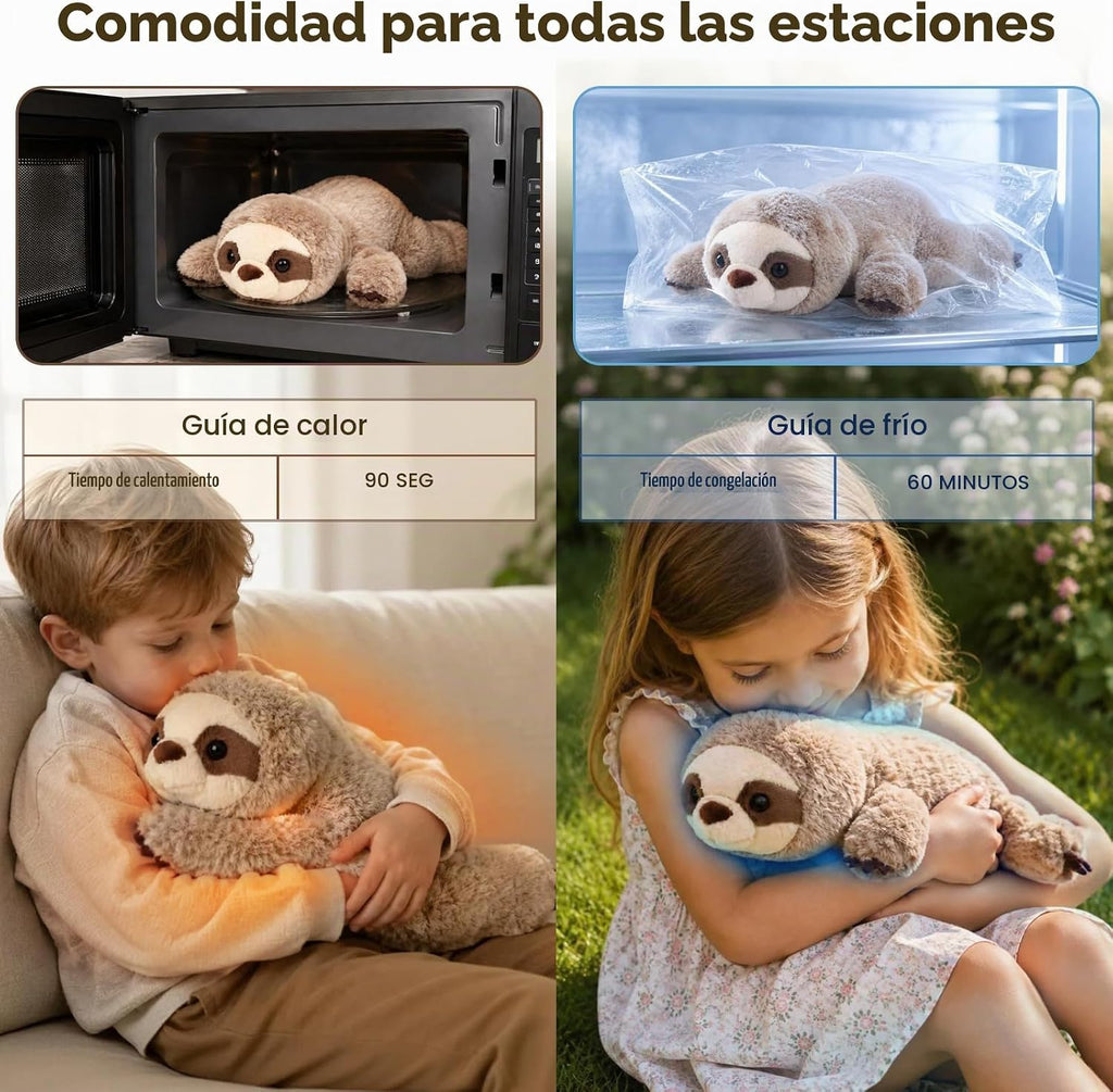 Easfan Juguete de peluche con peso de perezoso para microondas de 12