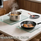 Tabla de cortar de vidrio para cocina, tabla de cortar templado transparente para encimera, tabla de cortar antideslizante, protección de mesa, resistente al calor, resistente a las roturas