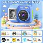 Cámara de impresión instantánea para niños con 5 rollos de papel de impresión, cámara HD 1080P, cámara portátil recargable para selfies, regalos de cumpleaños de Navidad, juguetes para niños y niñas