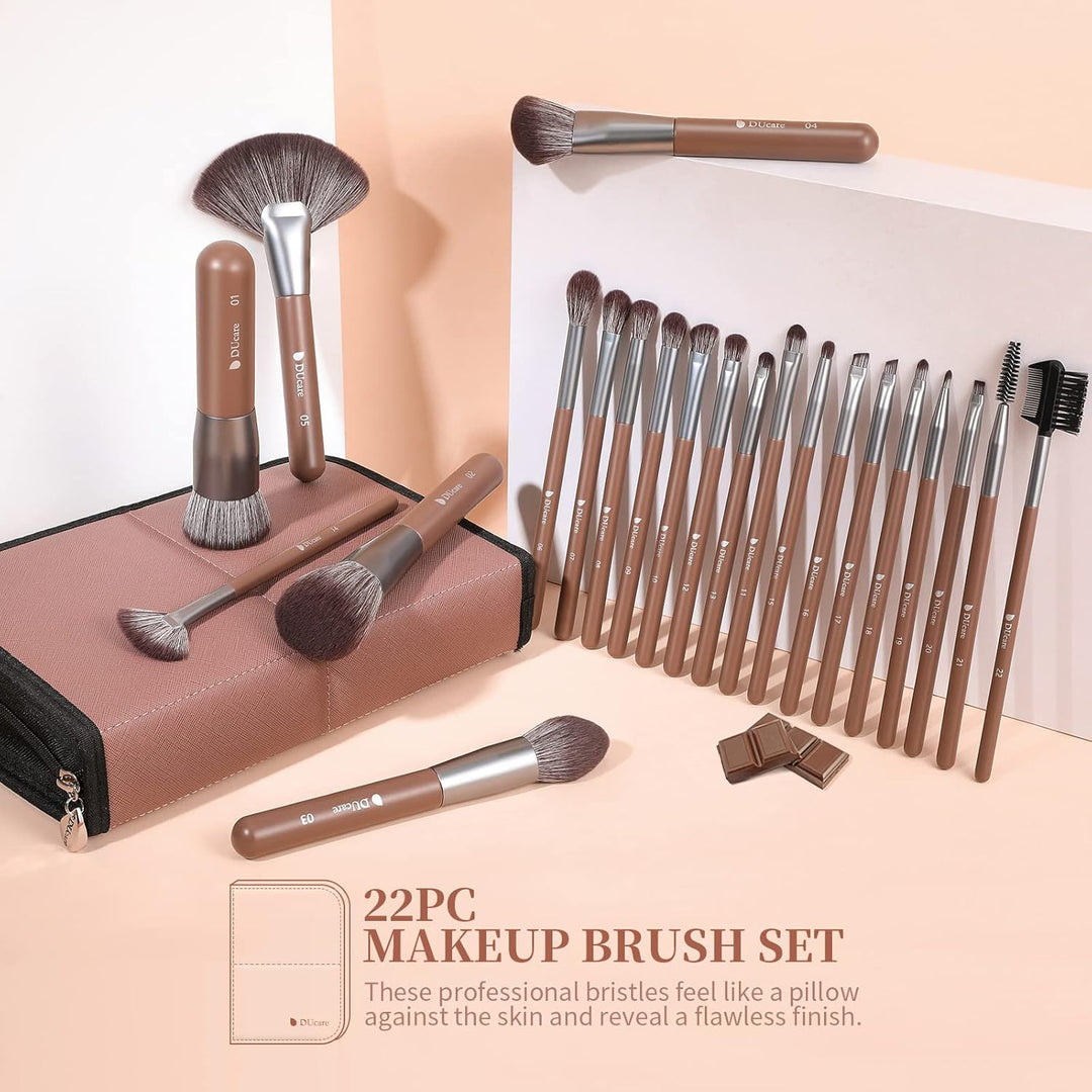 DUcare Juego de 22 brochas de maquillaje profesionales de grado pro...