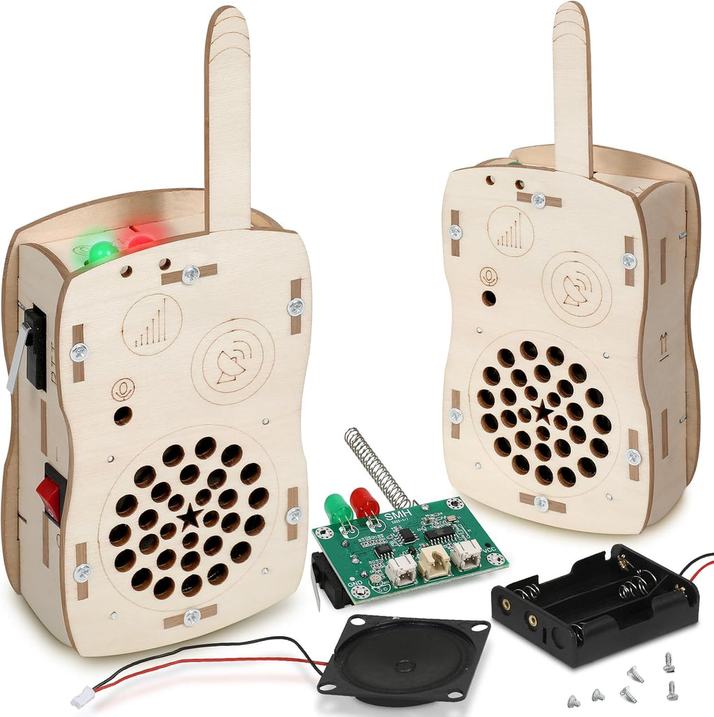 Stem Projects Walkie Talkies Juguetes para niños de 8 a 12 años 12 a 14 años Kit de ciencia Construye tu Propio Kit de Electrónica DIY para niños, experimentos científicos, niño de 9 a 12 años