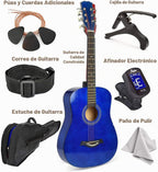 Guitarra de madera de 30 pulgadas con funda y accesorios para niños, niñas y principiantes - Azul