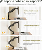monTEK Brazo de monitor único de aluminio para pantallas de 17-32", soporta
