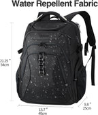 KROSER Mochila de viaje para computadora portátil resistente, Negro...