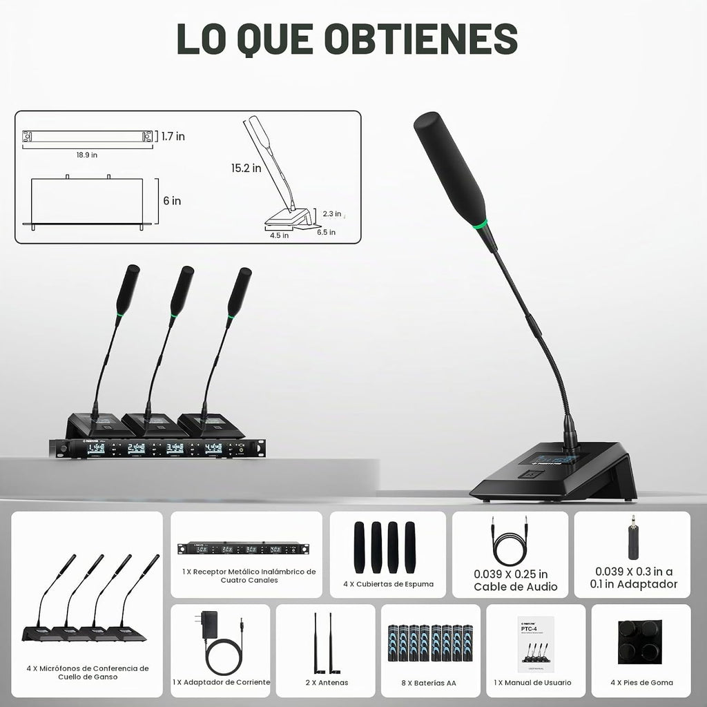 Phenyx Pro Sistema de Micrófono Inalámbrico para Conferencia