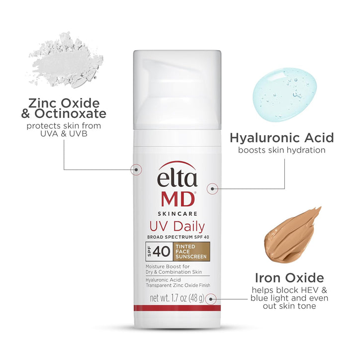 EltaMD - Hidratante facial con protector solar UV diario con óxido...