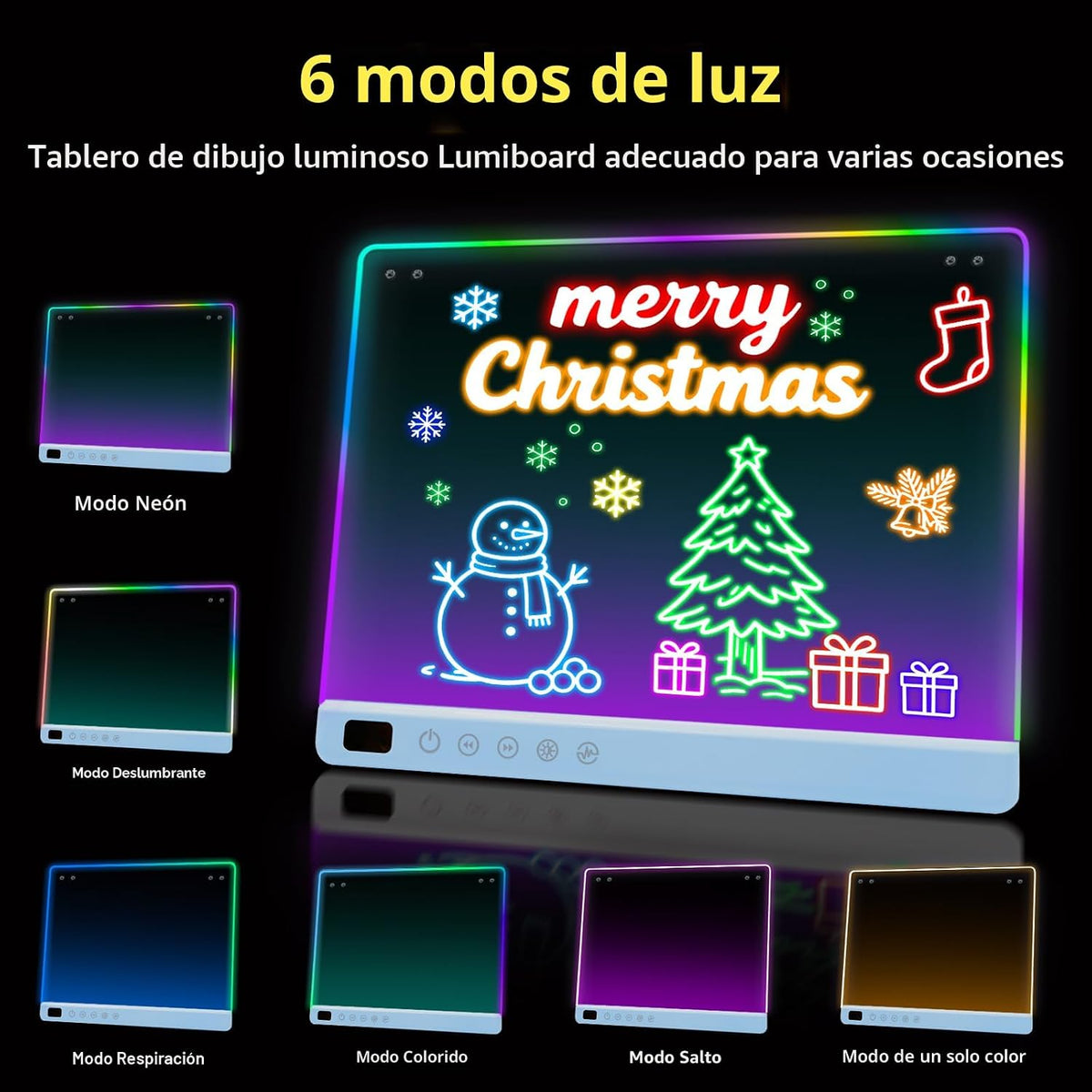Tablero de dibujo LED con 13 efectos de luz, 16 pulgadas, recargable, para garabatos LED, con colores, tableta de dibujo con luz de neón, regalos para niños, ideas de regalo de Pascua