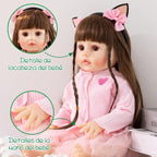 PUAMUBUA Muñecas Reborn de silicona de 22 pulgadas, muñeca de bebé