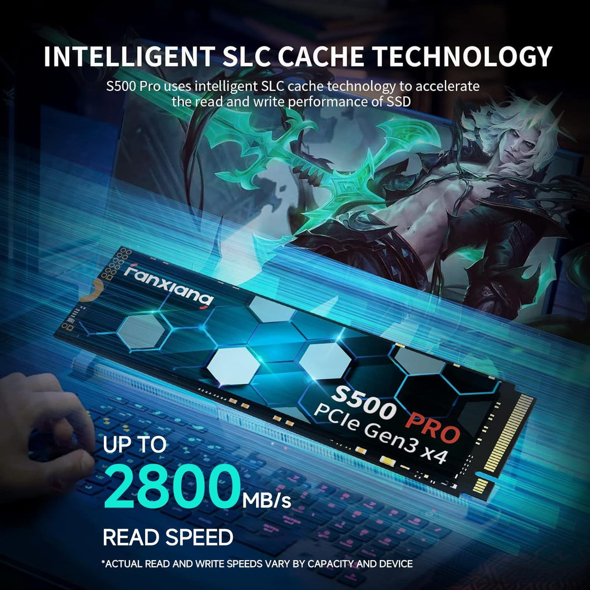 fanxiang S500 Pro 256GB NVMe SSD M.2 PCIe 3.0, unidad interna de es...