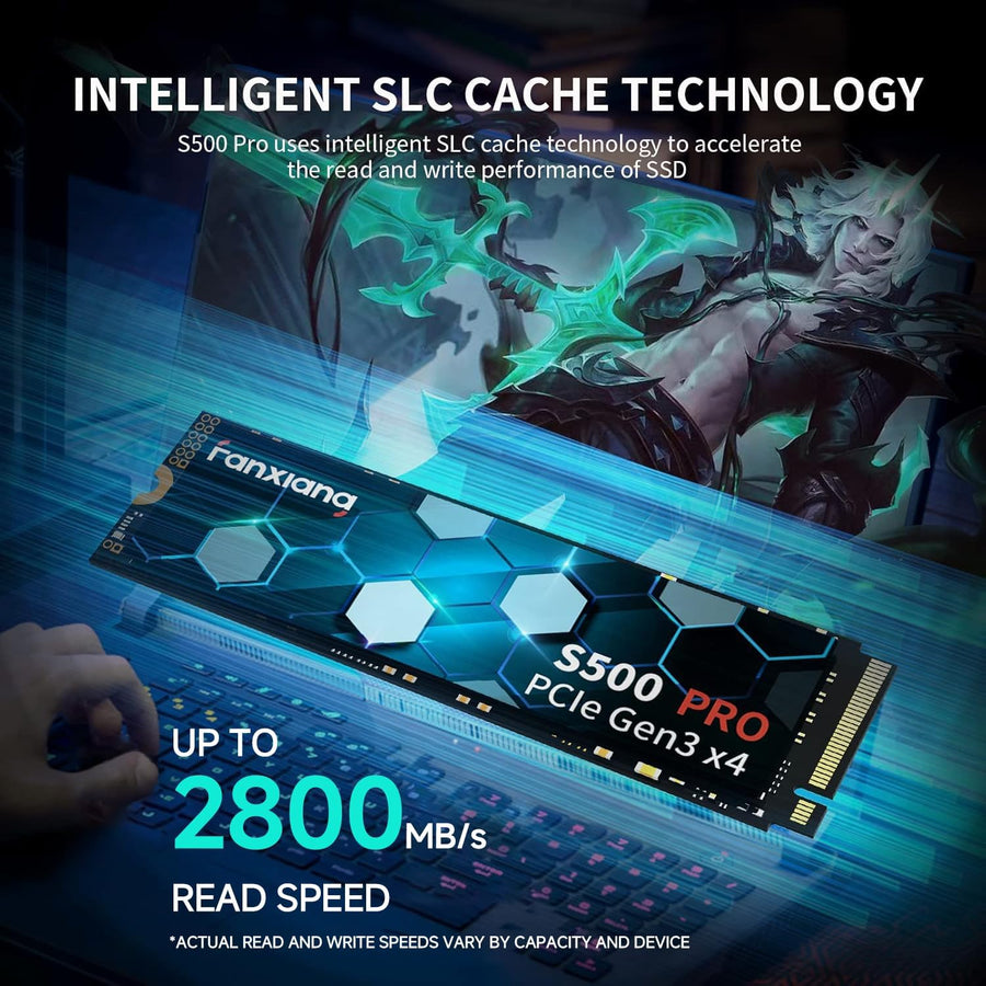 fanxiang S500 Pro 256GB NVMe SSD M.2 PCIe 3.0, unidad interna de es...