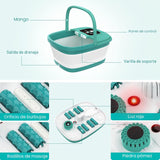 HOSPAN Spa de pies plegable con calor, burbujas, luz roja y control...