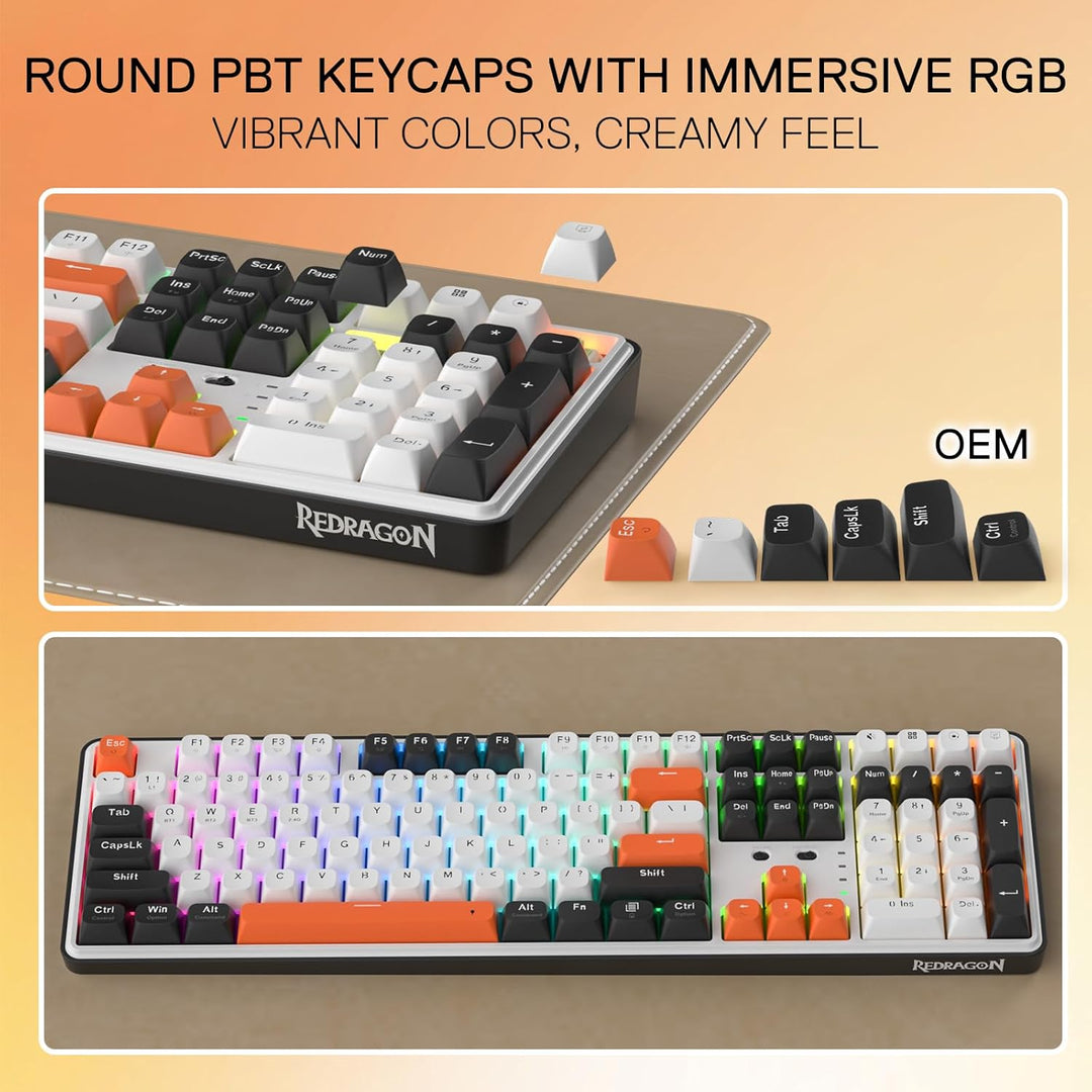 Redragon K689 PRO - Teclado Gaming RGB Inalámbrico con Junta de Sel...