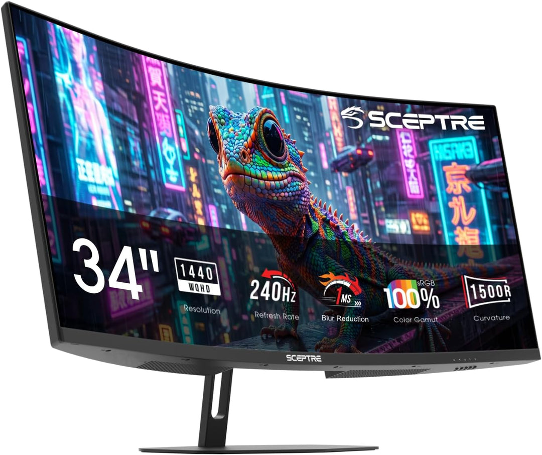 Sceptre - Monitor curvo para juegos Prime de 34 pulgadas 3440 x 144...