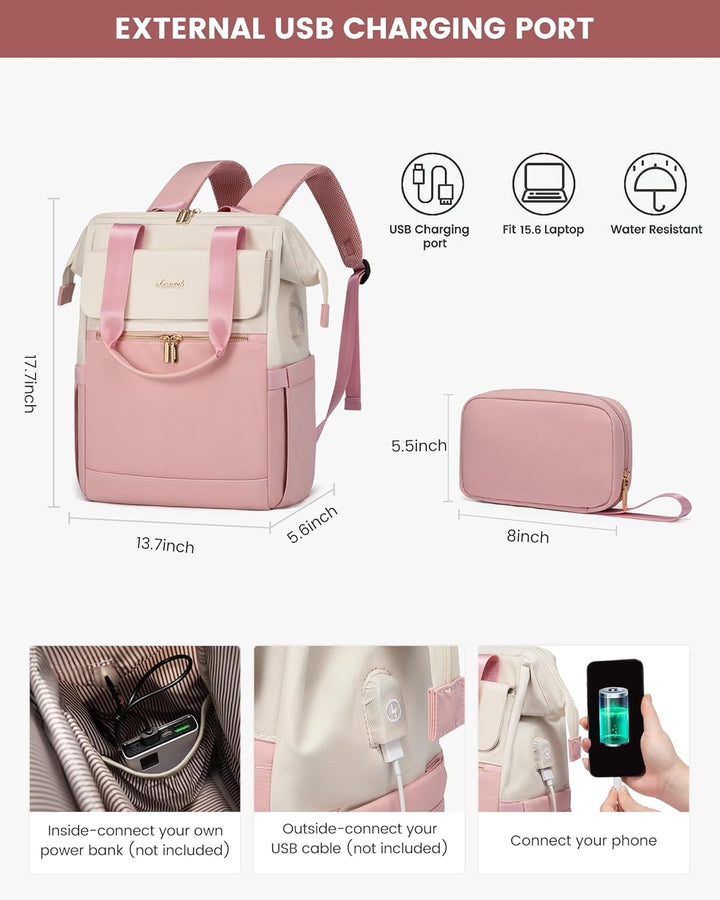 LOVEVOOK Mochila para laptop para mujeres, mochila de trabajo conve...