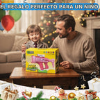 Pistola de burbujas, máquina de burbujas de 57 agujeros, juguetes para niños y niñas con luz colorida, verano al aire libre, fiesta de cumpleaños, regalos de Halloween, color azul