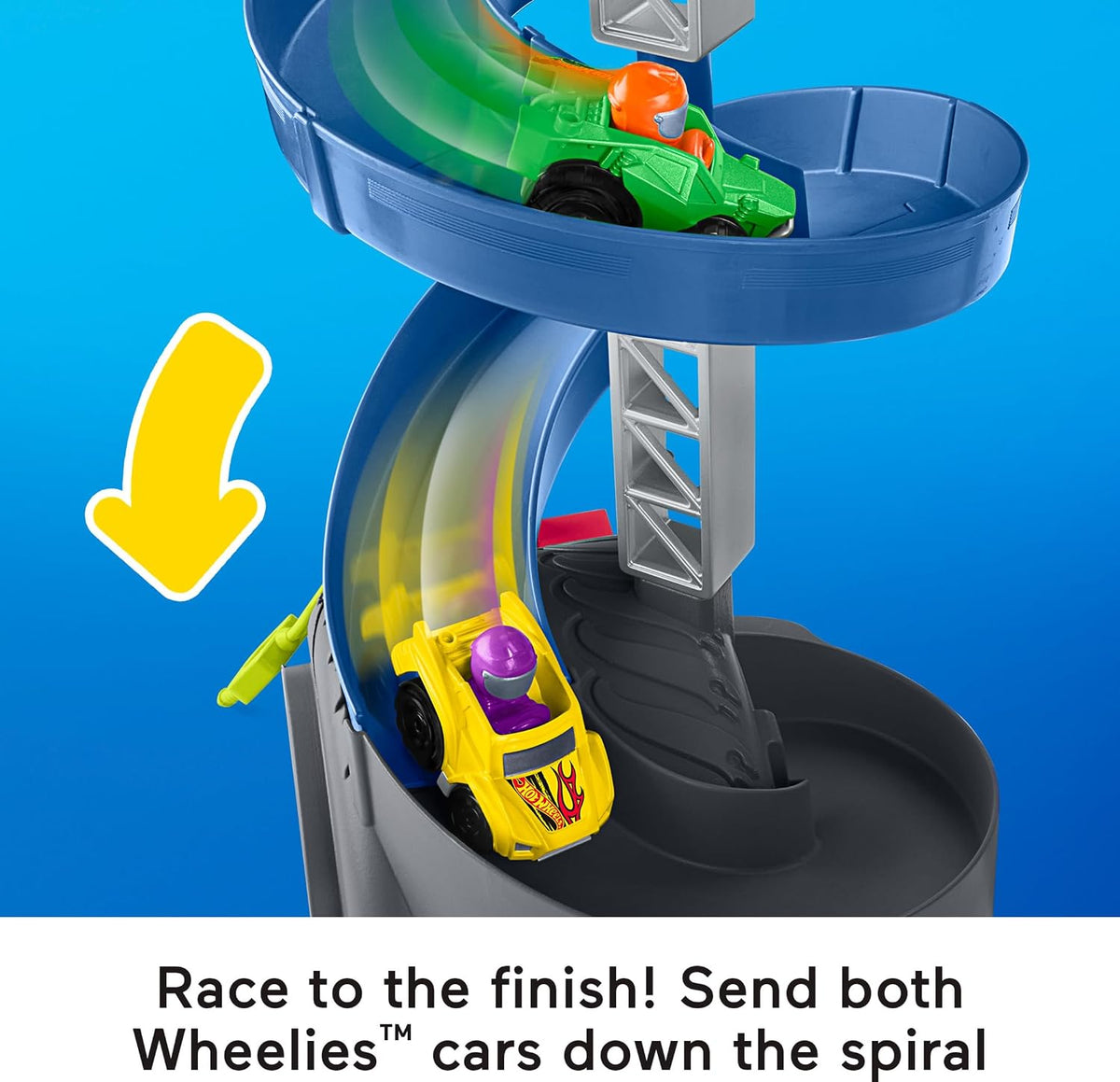 Fisher-Price Little People Hot Wheels - Juguete de pista de carreras en