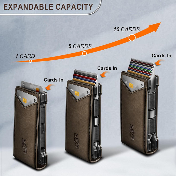 KEMISANT Billetera para hombre - Cartera delgada con clip para dine...