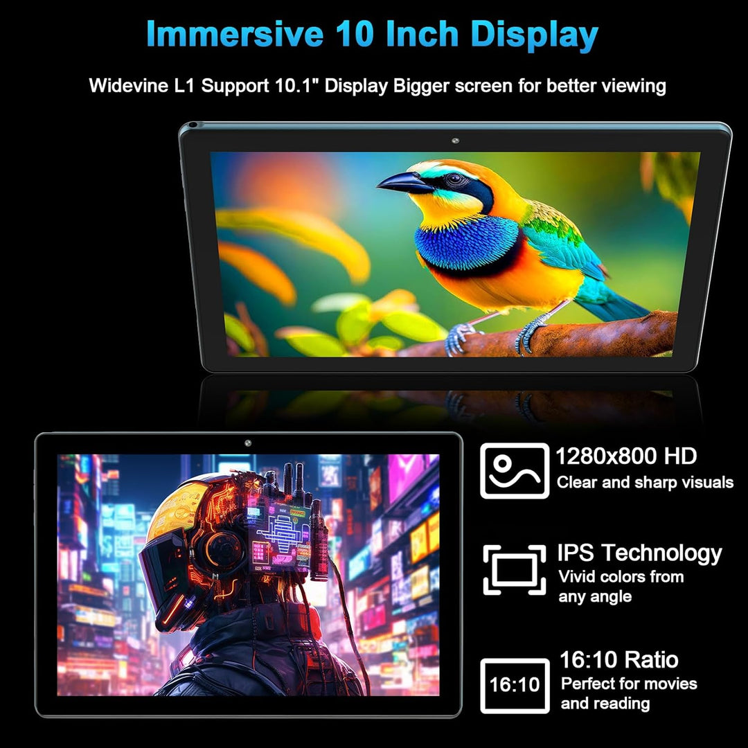 NEWISION Tablet Android 16 de 10 pulgadas con teclado, 12 GB de RAM...