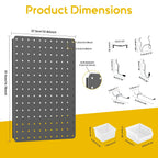 Kit organizador de tablero perforado, paquete de 6 paneles de metal de