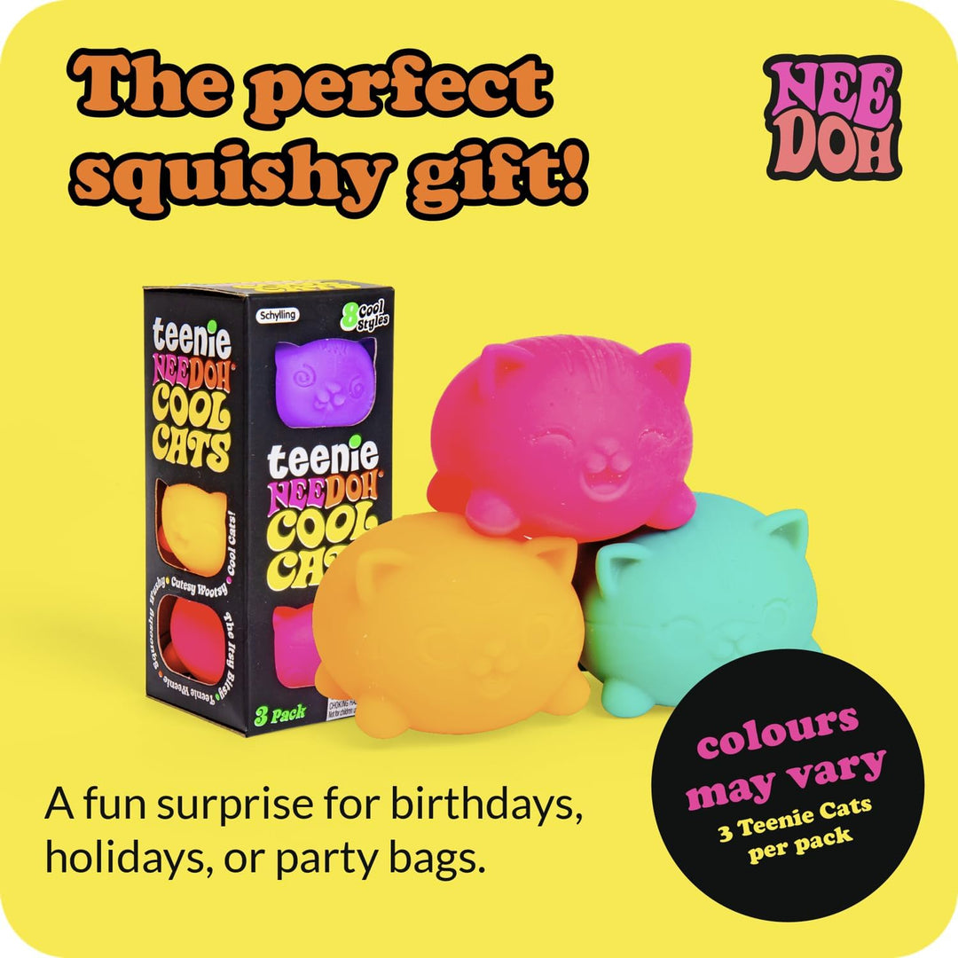 Schylling NeeDoh Teenie Cool Cat - Juguete sensorial para