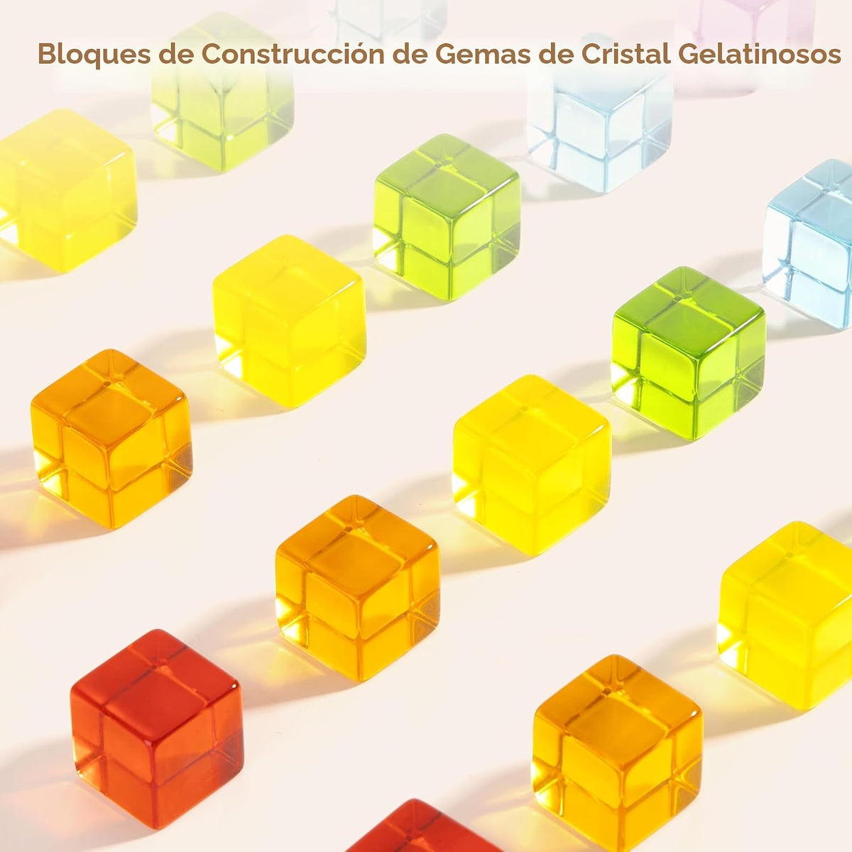 Woodtoe Juego de 24 bloques de arcoíris, bloques de construcción de madera