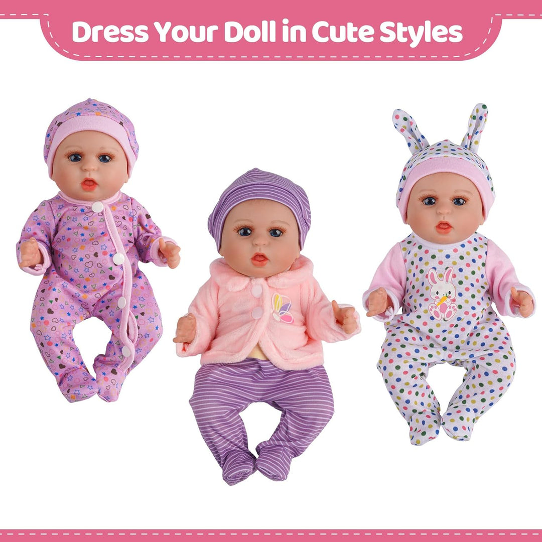 BABESIDE 3 juegos de ropa de muñeca Alive para muñecas de 8 a 12 pu...