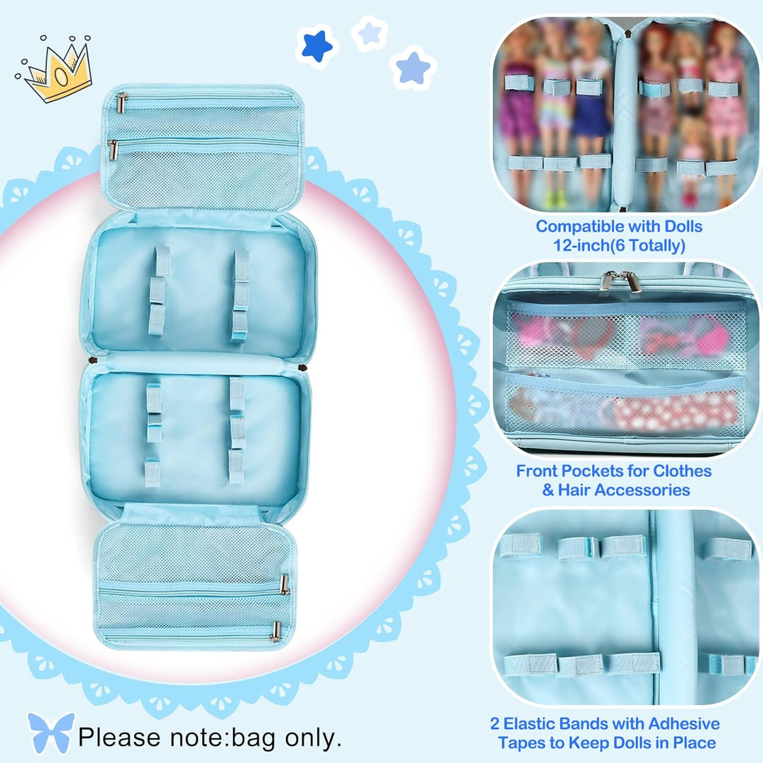 DSLIUPIU Funda de transporte compatible con muñecas Barbie de 12 pu...