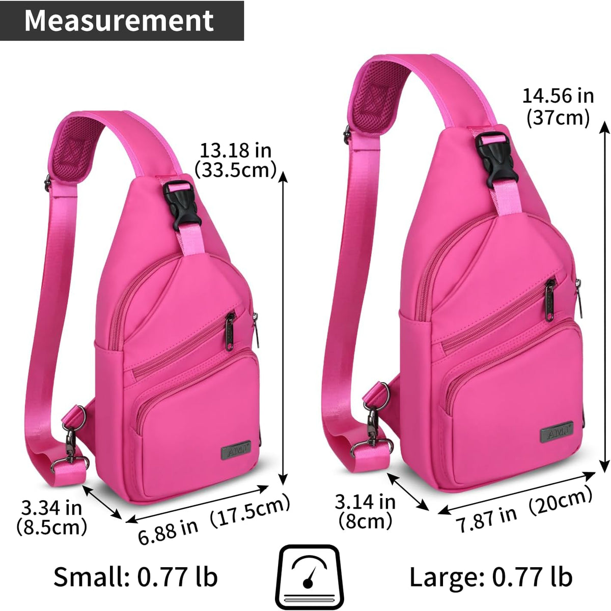 Bolso bandolera para mujer, bolsa cruzada pequeña con puerto de carga TYP-C y tiradores de cremallera con logotipo, bolsa de hombro ligera resistente al agua para viajes, senderismo (pequeña, de