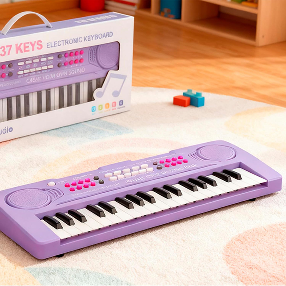 BIGFUN - Piano de teclado para niños, 37 teclas para niños pequeños