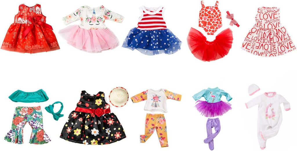 ZQDOLL 19 piezas de accesorios de ropa de muñeca americana, para juego de