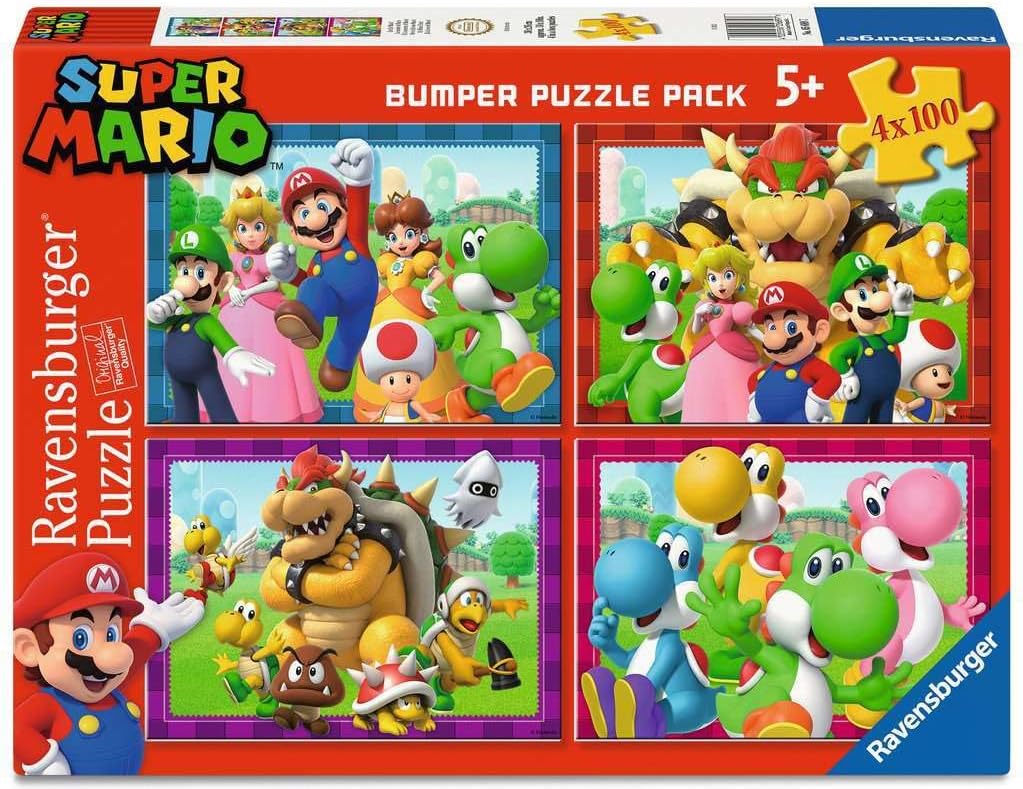 Rompecabezas infantil 4 x 100 piezas - Nintendo Super Mario - Time para Mario