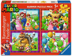 Rompecabezas infantil 4 x 100 piezas - Nintendo Super Mario - Time para Mario