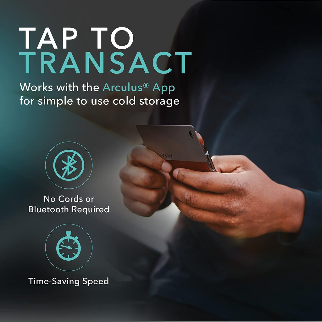 Arculus® Paquete de cartera de almacenamiento en frío Crypto - Negro y plateado - Cartera criptográfica segura y NFT para Ethereum, Bitcoin, Cardano y más