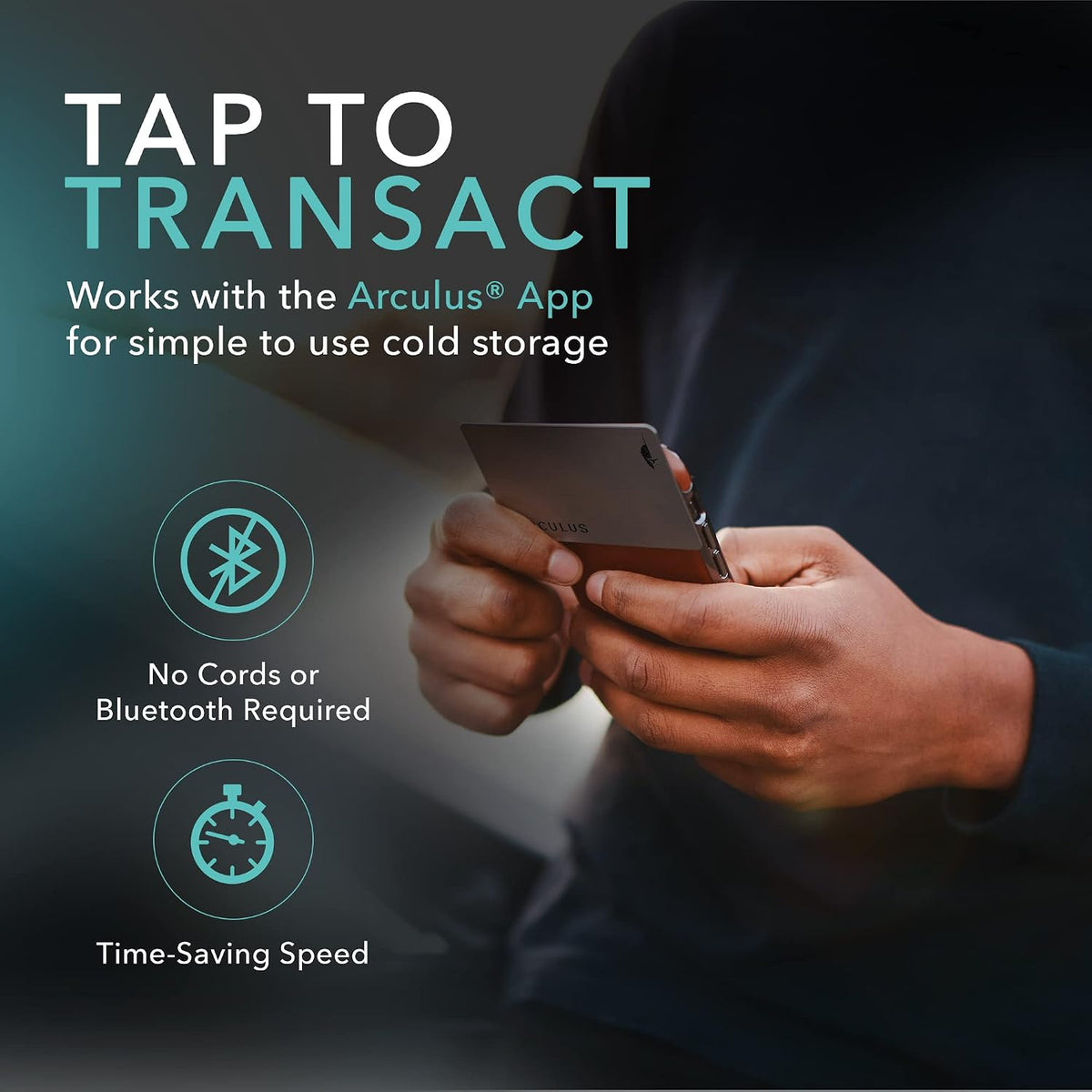 Arculus® Paquete de cartera de almacenamiento en frío Crypto - Negro y plateado - Cartera criptográfica segura y NFT para Ethereum, Bitcoin, Cardano y más