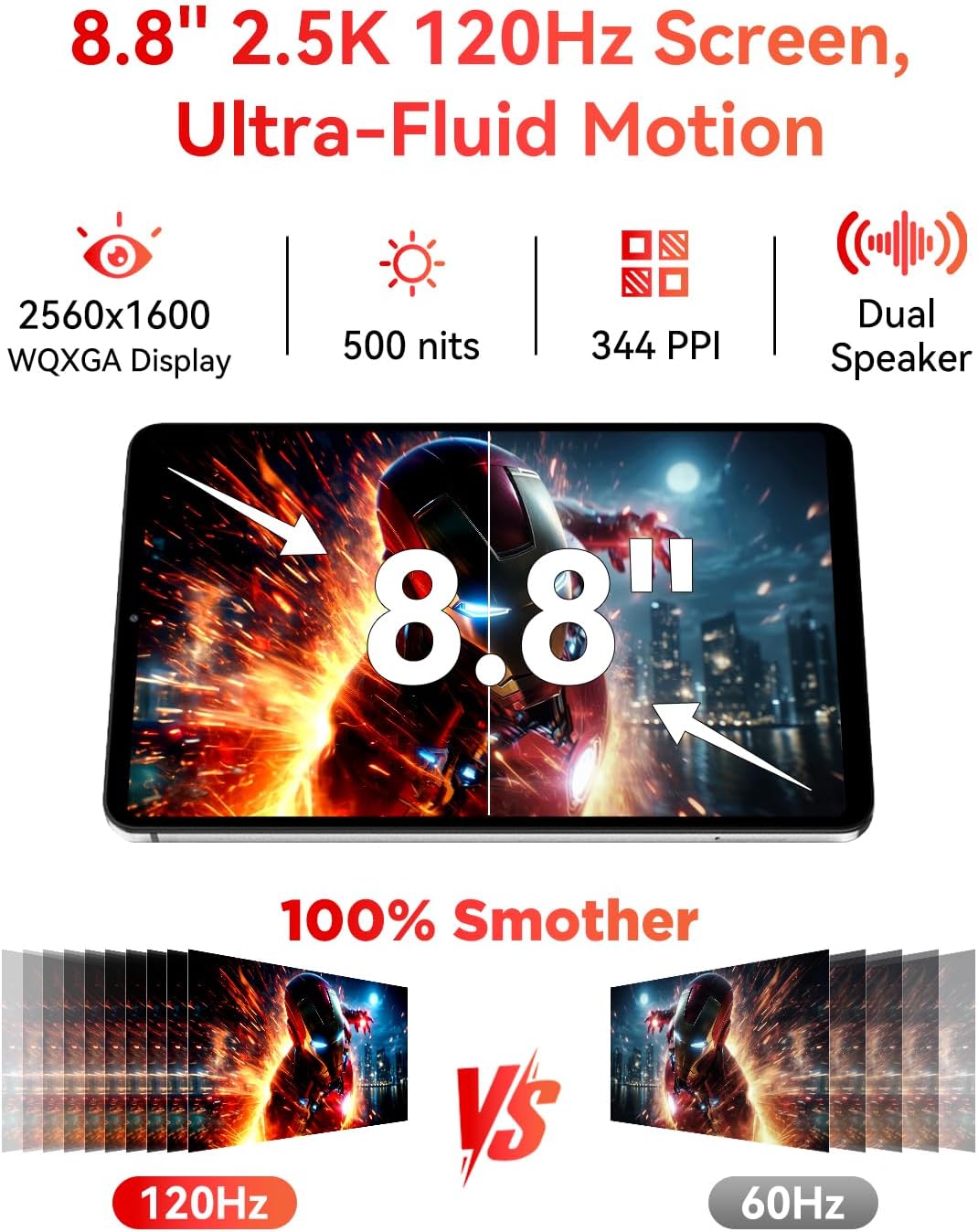 BNCF Tablet Android 16 de 8.8 pulgadas con Gemini AI, MediaTek Dime...