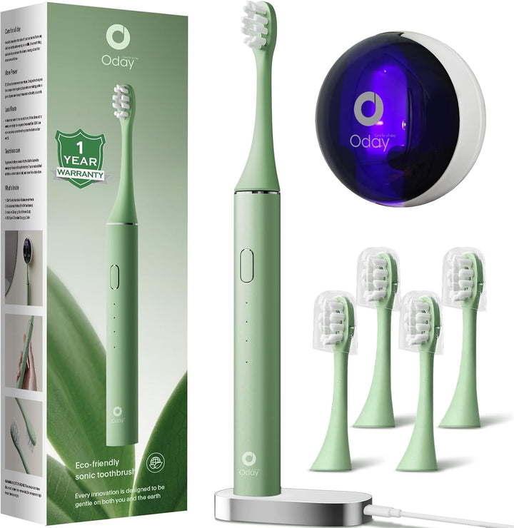 Oday Cepillo de dientes eléctrico Sonic para adultos con soporte de...