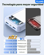 YILANS Cargador portátil 50000mAh, banco de energía de 22.5W con 4 cables, Azur