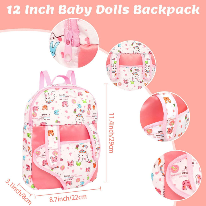 UNICORN ELEMENT Muñeca bebé de 30 cm con mochila y accesorios, ropa...