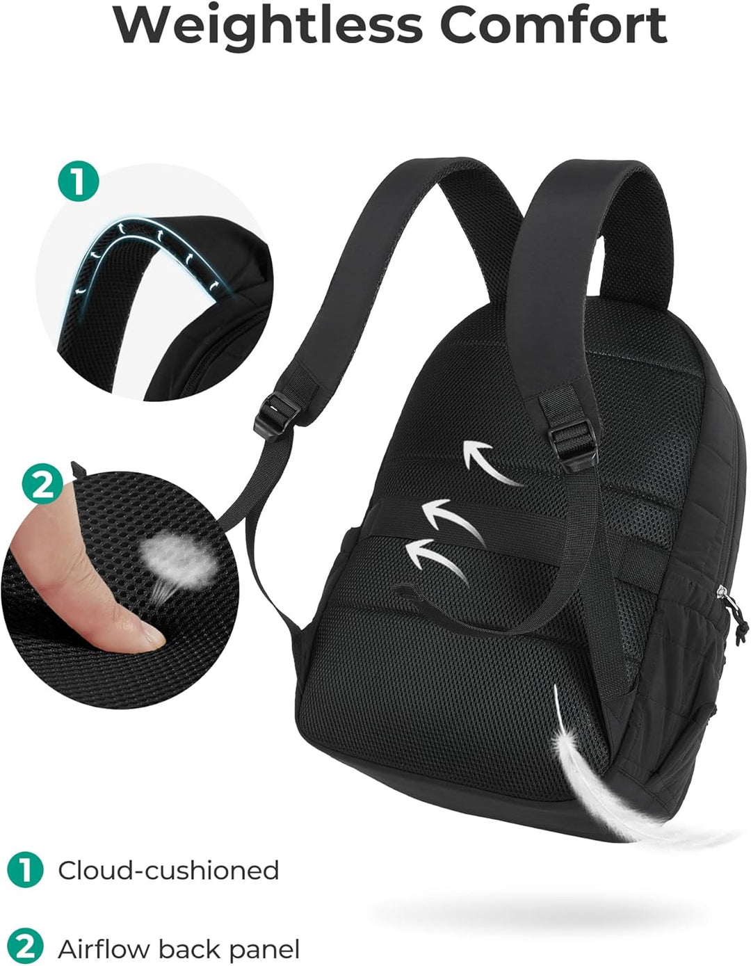 BAGSMART Mochila universitaria para laptop, mochila de viaje para m...