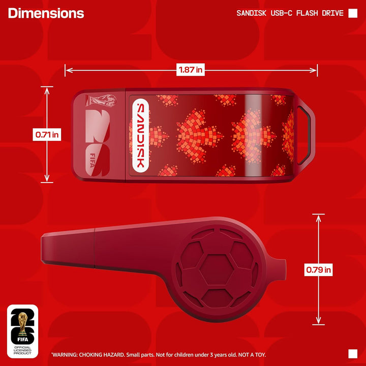 SANDISK Unidad flash USB-C de 128 GB, edición de la Copa Mundial de...