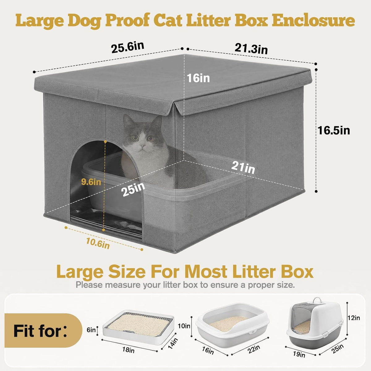 Caja de arena para gatos, caja de arena oculta impermeable y a prueba de